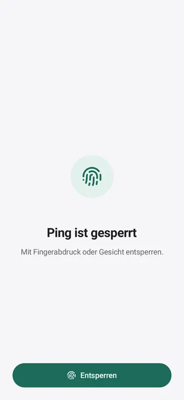 Ping ist gesperrt: mit Fingerabdruck oder Gesicht entsperren